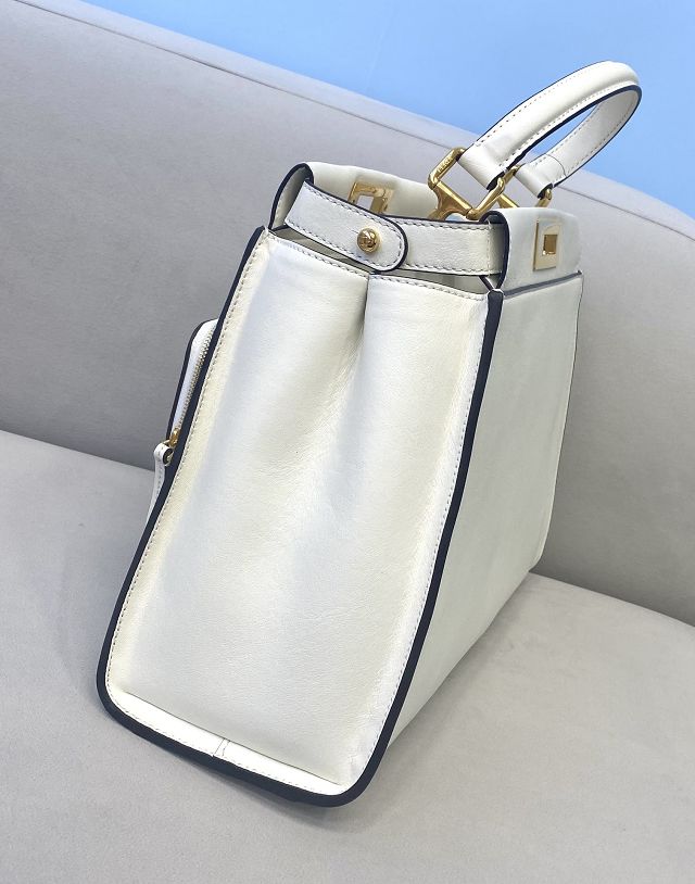 Fendi original calfskin medium peekaboo bag 8BN240A white