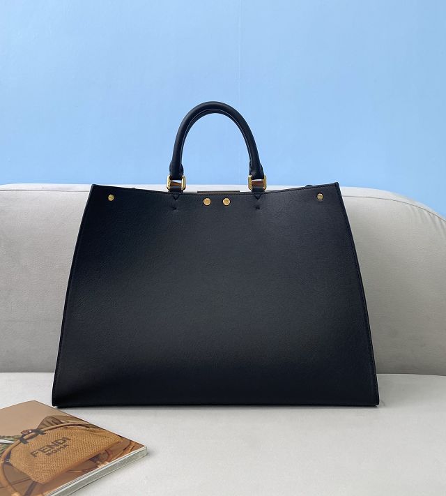 Fendi original calfskin large X-Tote bag 8BH374 black