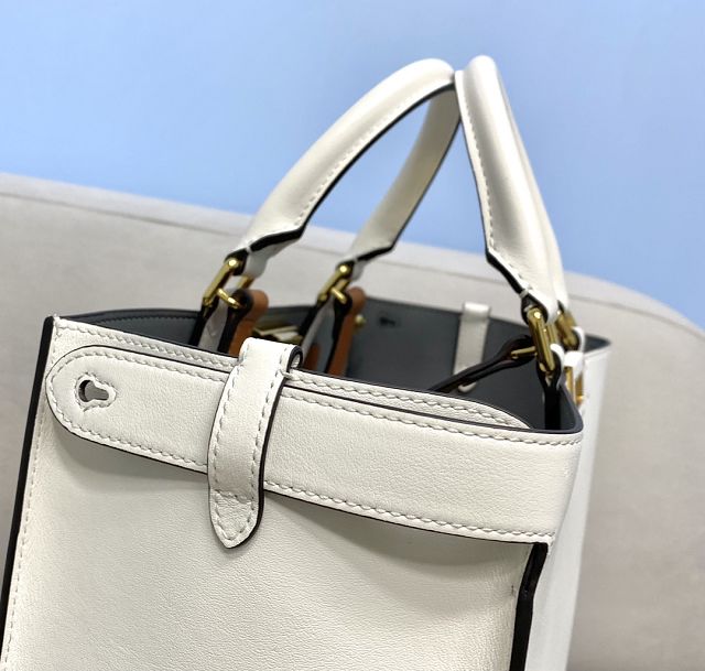 Fendi original calfskin medium X-Tote bag 8BH375 white