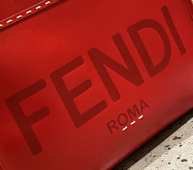 Fendi original calfskin medium sunshine shopper bag 8BH386 red