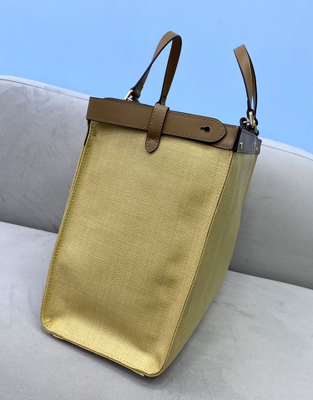 Fendi original canvas large X-Tote bag 8BH374 light yellow