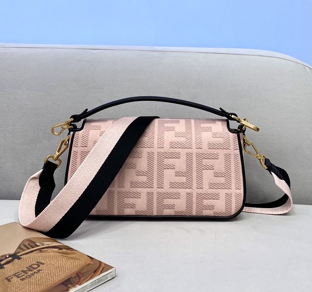 Fendi original canvas medium baguette bag 8BR600 pink