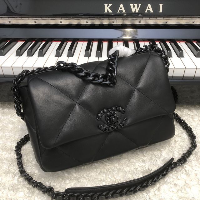 CC original lambskin 19 small flap bag AS1160 all black