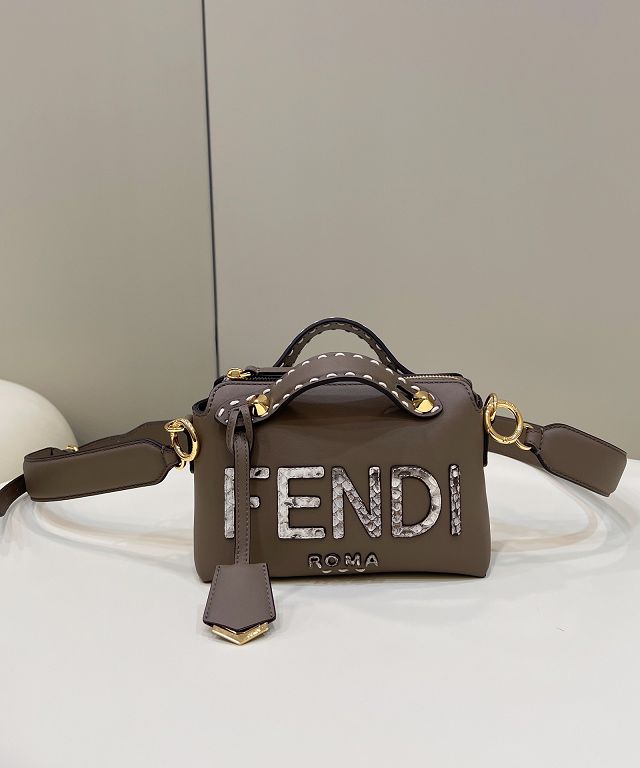 Fendi original calfskin mini by the way boston bag 8BL145 grey