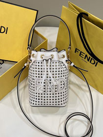 Fendi original calfskin small mon tresor bucket bag 8BS010-2 white