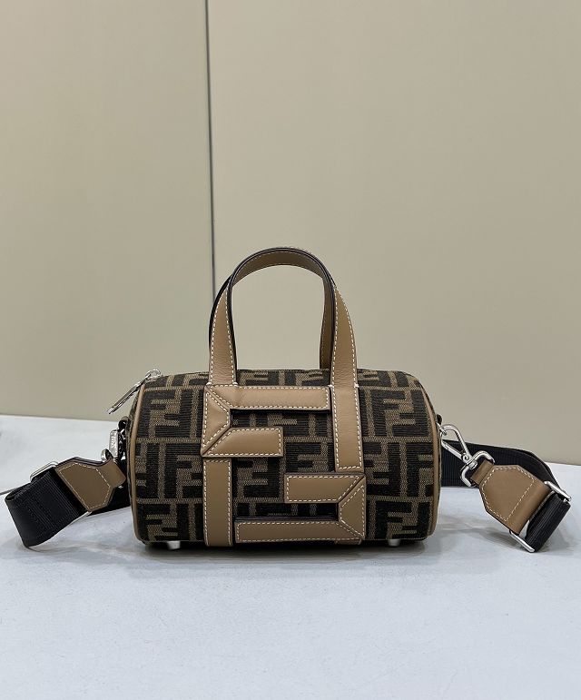 Fendi original canvas mini bowling bag 7VA570 brown