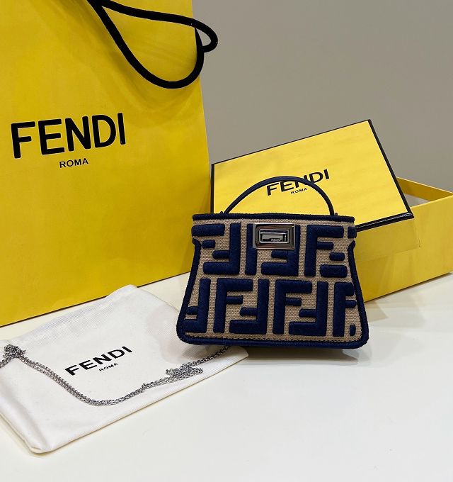 Fendi canvas nano baguette charm 7AS105 