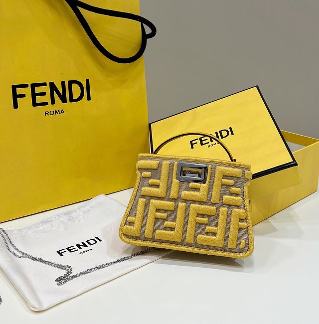 Fendi canvas nano baguette charm 7AS105 