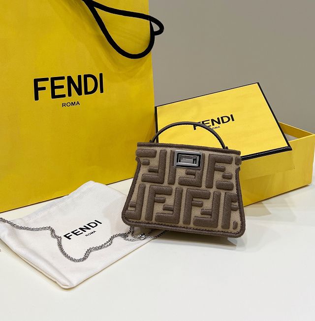 Fendi canvas nano baguette charm 7AS105 