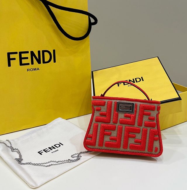 Fendi canvas nano baguette charm 7AS105 