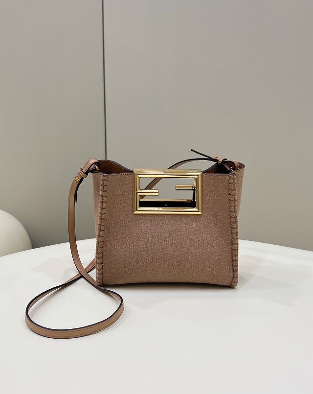 Fendi fabirc mini way handbag 8BS054 apricot