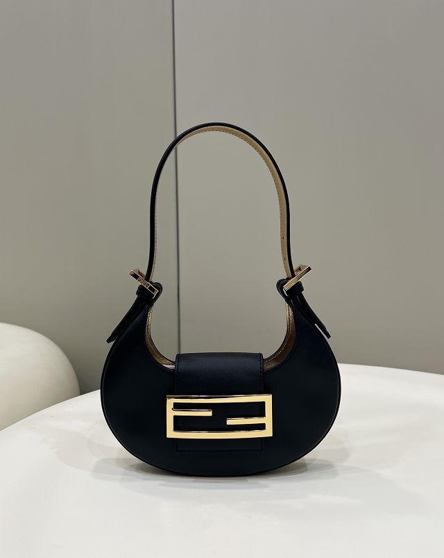 Fendi original calfskin cookie mini hobo bag 8BS065 black