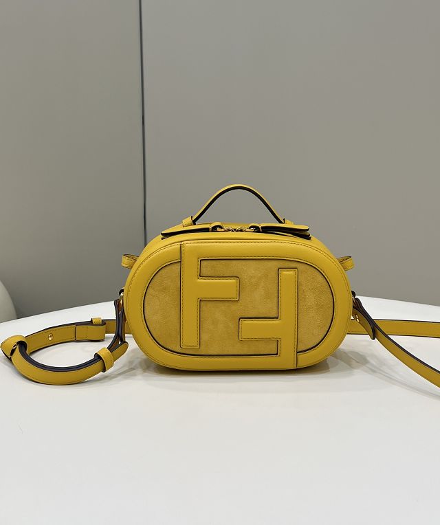 Fendi original suede O-Lock mini camera case 8BS058 yellow