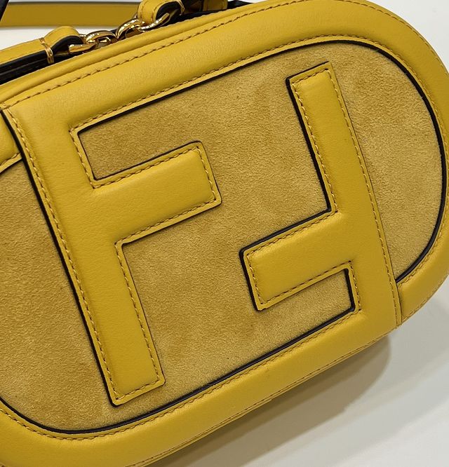 Fendi original suede O-Lock mini camera case 8BS058 yellow