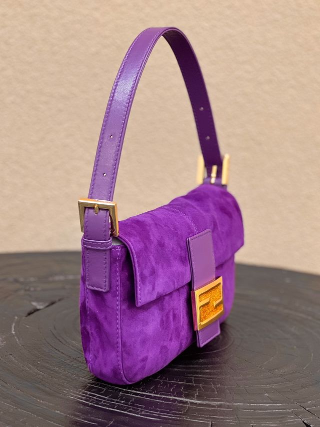 Fendi suede medium 1997 baguette bag 8BR339 purple