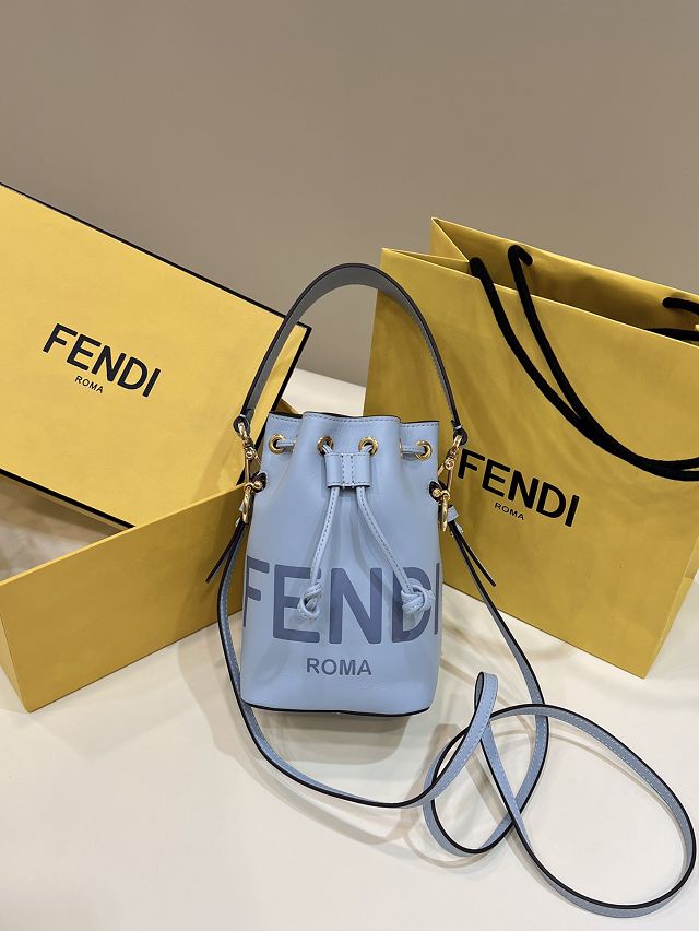 Fendi original calfskin small mon tresor bucket bag 8BS010 blue