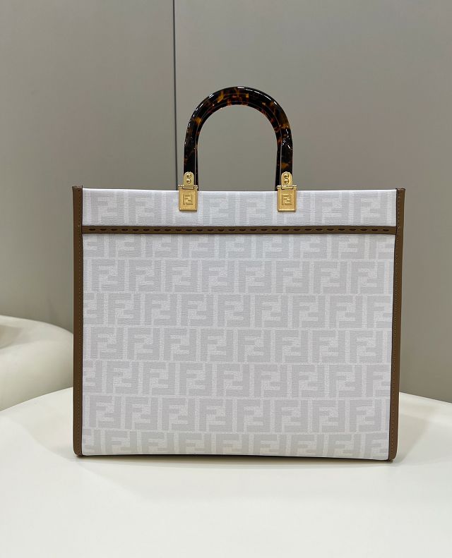 Fendi original fabric medium sunshine shopper bag 8BH386 white