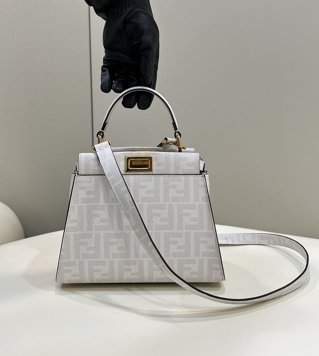 Fendi original fabric small peekaboo bag 8BN244 white