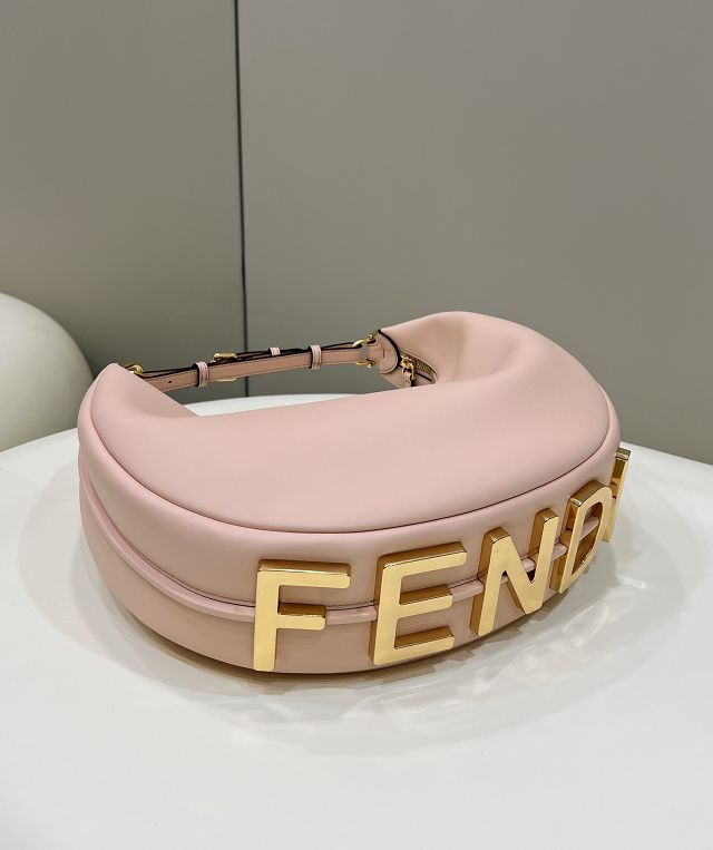 Fendi original calfskin medium fendigraphy bag 8BR799 light pink