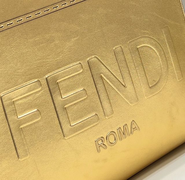 Fendi original calfskin medium sunshine shopper bag 8BH386 gold