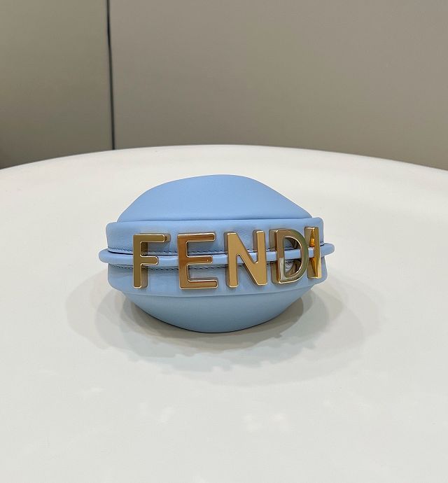 Fendi original calfskin nano fendigraphy bag 7AS089 blue