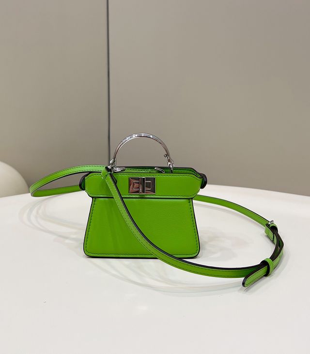 Fendi original lambskin nano peekaboo bag 7AS106 green