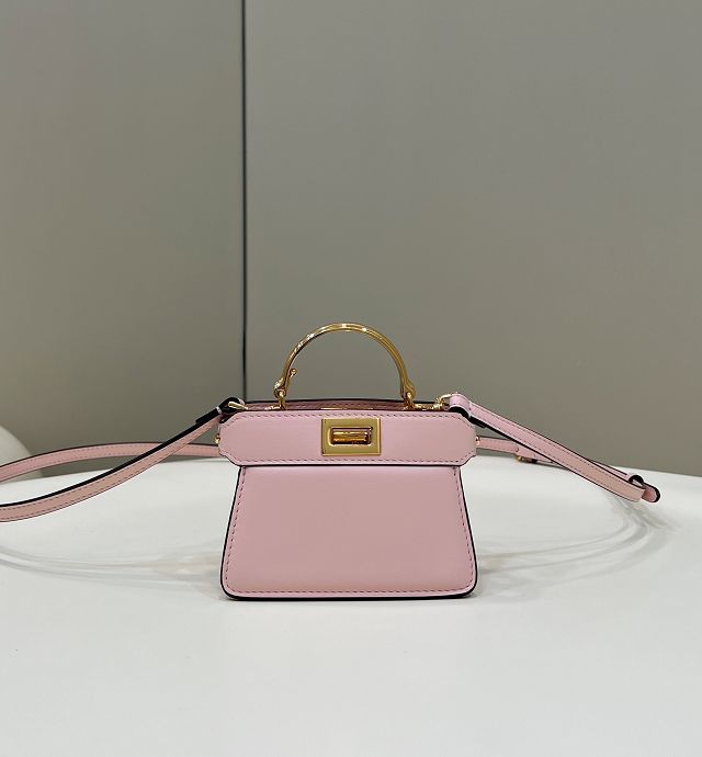 Fendi original lambskin nano peekaboo bag 7AS106 pink