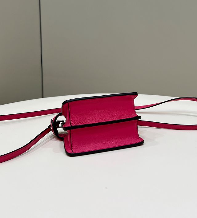 Fendi original lambskin nano peekaboo bag 7AS106 rose red