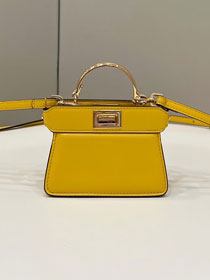 Fendi original lambskin nano peekaboo bag 7AS106 yellow