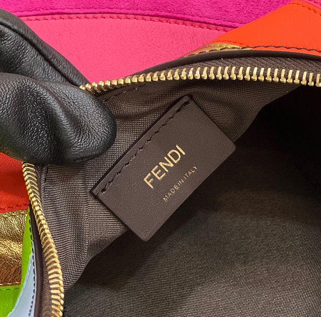 Fendi original suede small fendigraphy bag 8BR798 rainbow