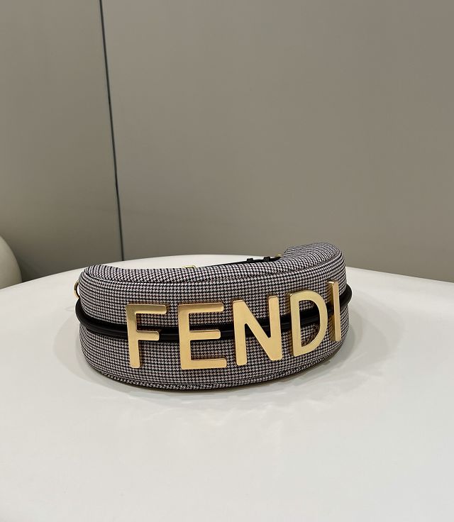 Fendi original wool small fendigraphy bag 8BR798 beige