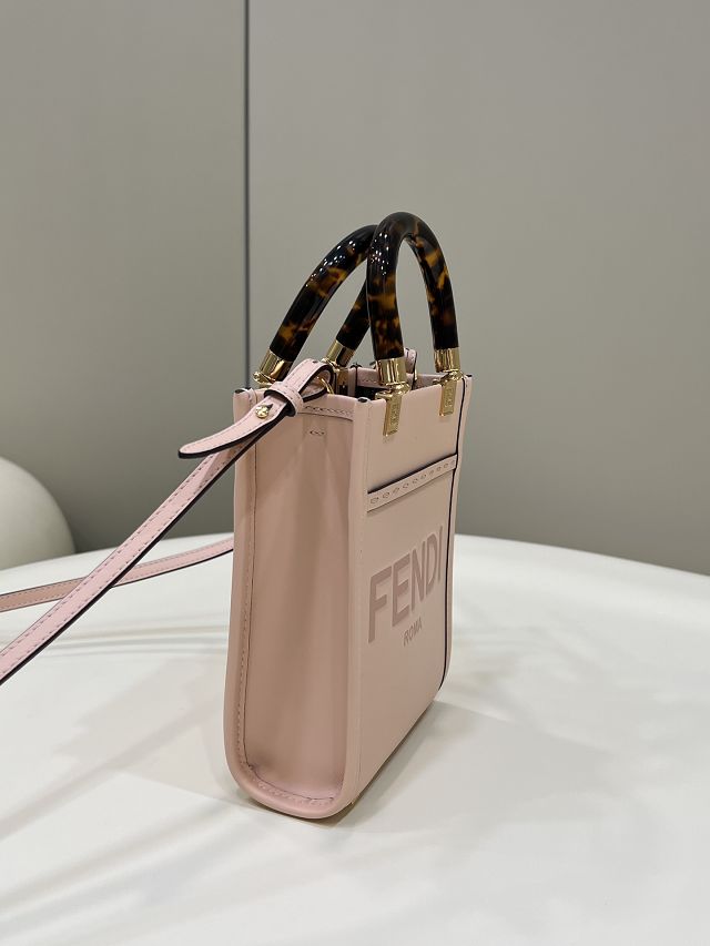 Fendi original calfskin mini sunshine shopper bag 8BS051 pink