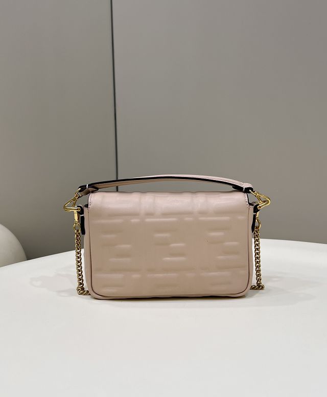 Fendi original lambskin mini baguette bag 8BS017 pale pink