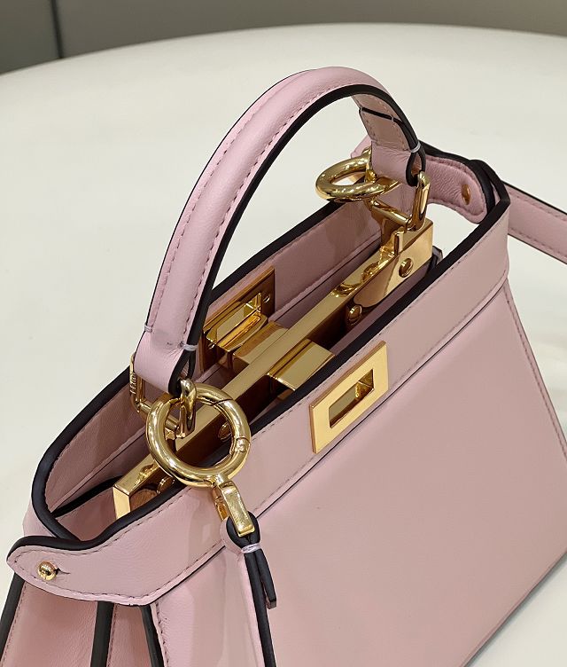 Fendi original lambskin mini peekaboo ISeeU bag 8BN335 pink