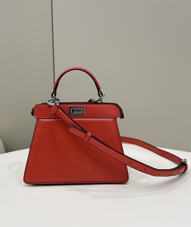 Fendi original lambskin mini peekaboo ISeeU bag 8BN335 red