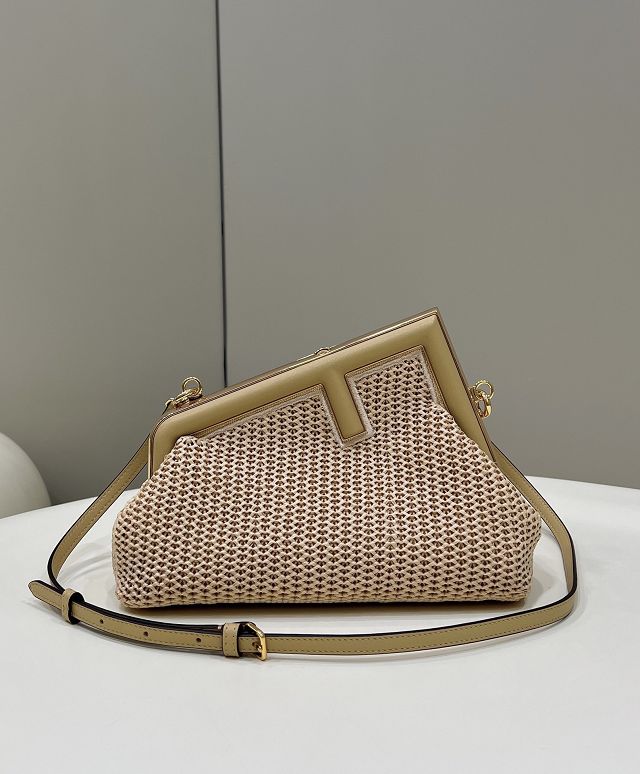 Fendi original raffia small first bag 8BP129 beige