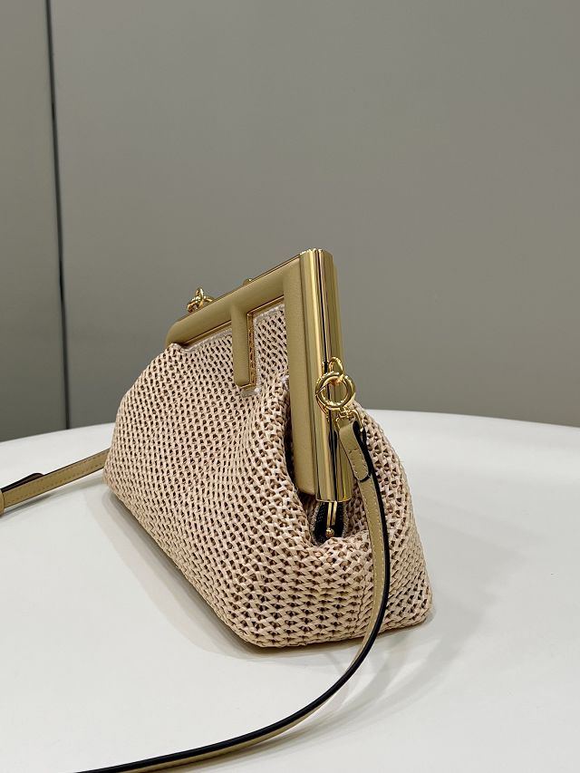 Fendi original raffia small first bag 8BP129 beige