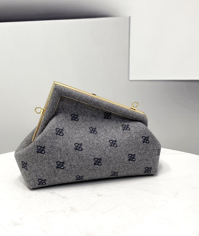 Fendi original flannel small first bag 8BP129 grey