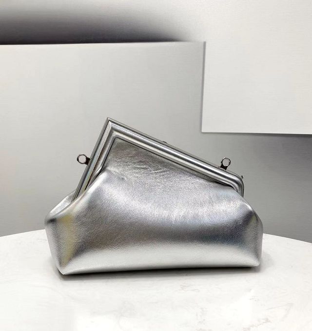 Fendi original lambskin small first bag 8BP129 silver