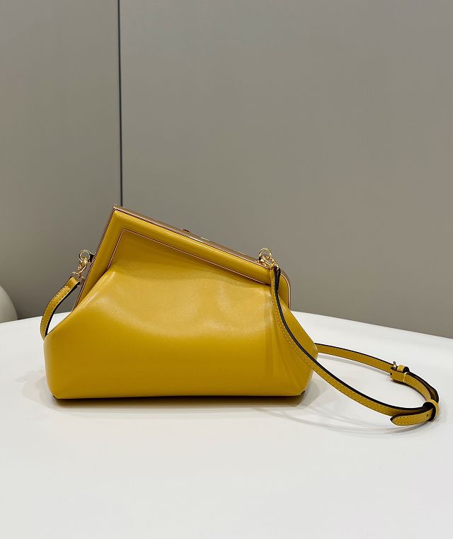 Fendi original lambskin small first bag 8BP129 yellow