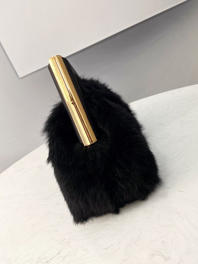 Fendi original mink fur small first bag 8BP129 black