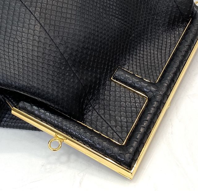 Fendi original python leather medium first bag 8BP127 black