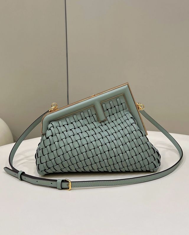 Fendi original calfskin small first bag 8BP129 mint green