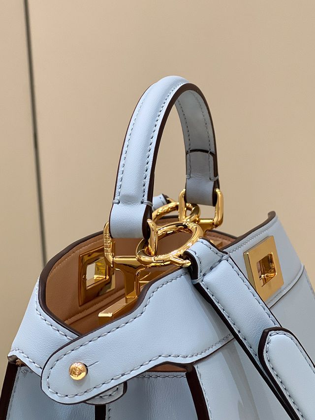 Fendi original calfskin small peekaboo ISeeU bag 8BN327 light blue