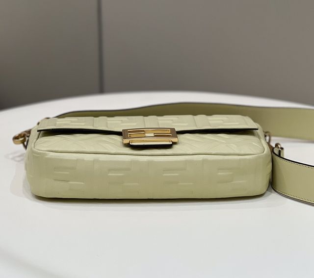 Fendi original lambskin medium baguette bag 8BR600 light yellow