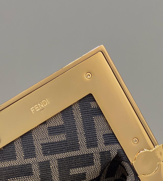 Fendi original python leather medium first bag 8BP127 apricot