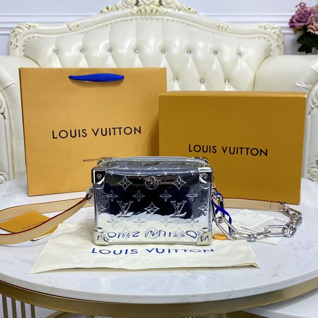 Louis vuitton original calfskin mini soft trunk M68906 silver