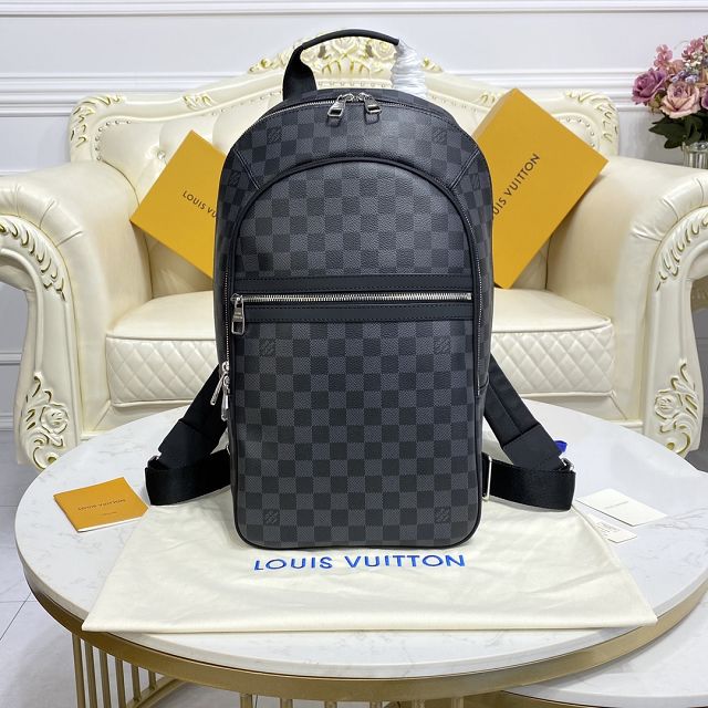 Louis vuitton original damier graphite michael backpack N58024 black