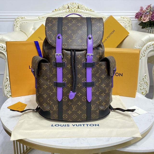 Louis vuitton original monogram canvas christopher backpack mm M46272 purple