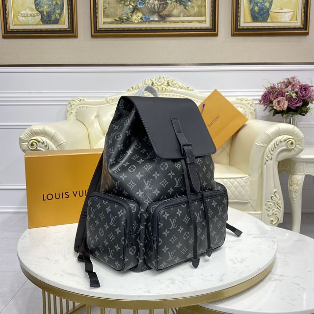 Louis vuitton original monogram eclipse backpack trio M45538